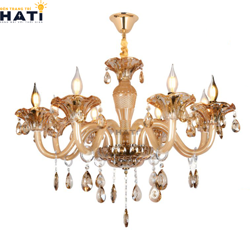 Khớp nối ngàm ren cơ khí CNC và tay uốn lượn đèn chùm tân cổ điển Sible 8 bóng giữ độ cân bằng tĩnh vững chãi tuyệt đối cho toàn bộ giàn đèn