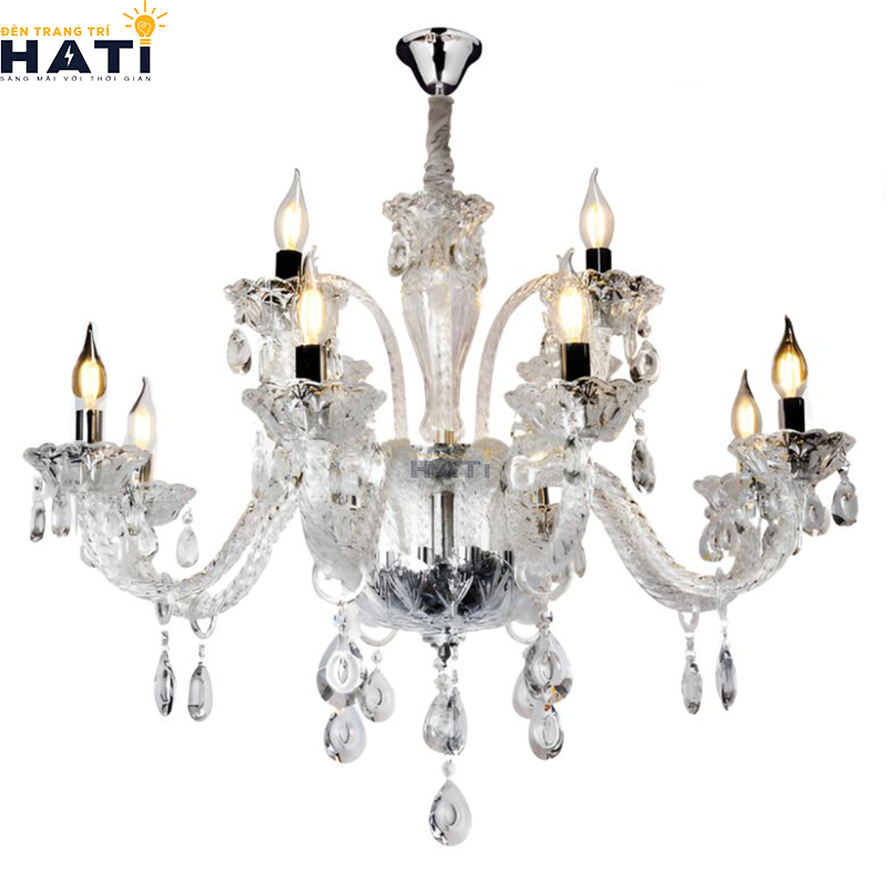 Khớp nối ngàm ren cơ khí CNC và tay uốn lượn đèn chùm tân cổ điển Respon 12 bóng giữ độ cân bằng tĩnh vững chãi tuyệt đối cho toàn bộ giàn đèn