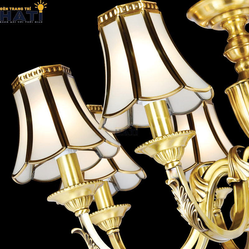Khớp nối ngàm ren cơ khí CNC và tay uốn lượn đèn chùm tân cổ điển Diligent 6 bóng giữ độ cân bằng tĩnh vững chãi tuyệt đối cho toàn bộ giàn đèn