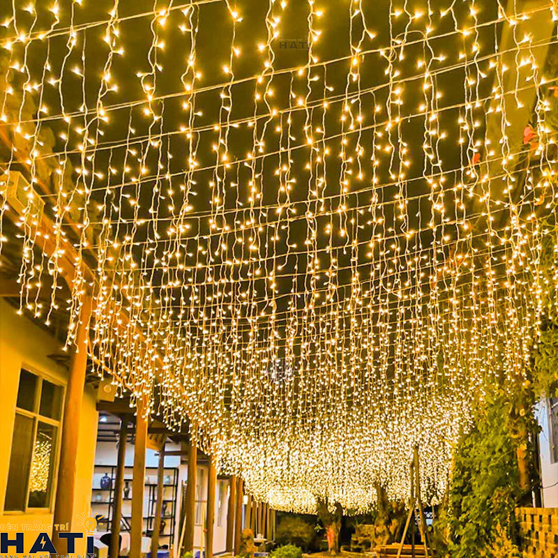 Dây đèn rèm led chớp nháy dạng mưa rơi sợi ngắn