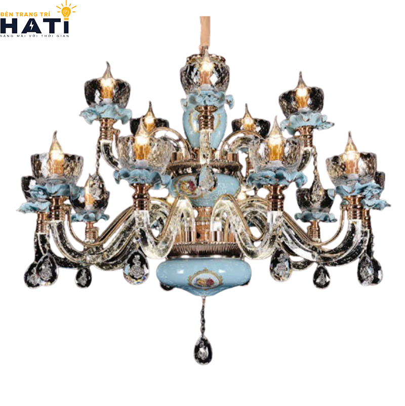 Khớp nối ngàm ren cơ khí CNC và tay uốn lượn đèn chùm tân cổ điển Slister 8605 15 tay giữ độ cân bằng tĩnh vững chãi tuyệt đối cho toàn bộ giàn đèn
