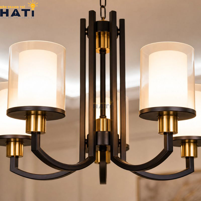 Khớp nối ngàm ren cơ khí CNC và tay uốn lượn đèn chùm Anized 5 bóng