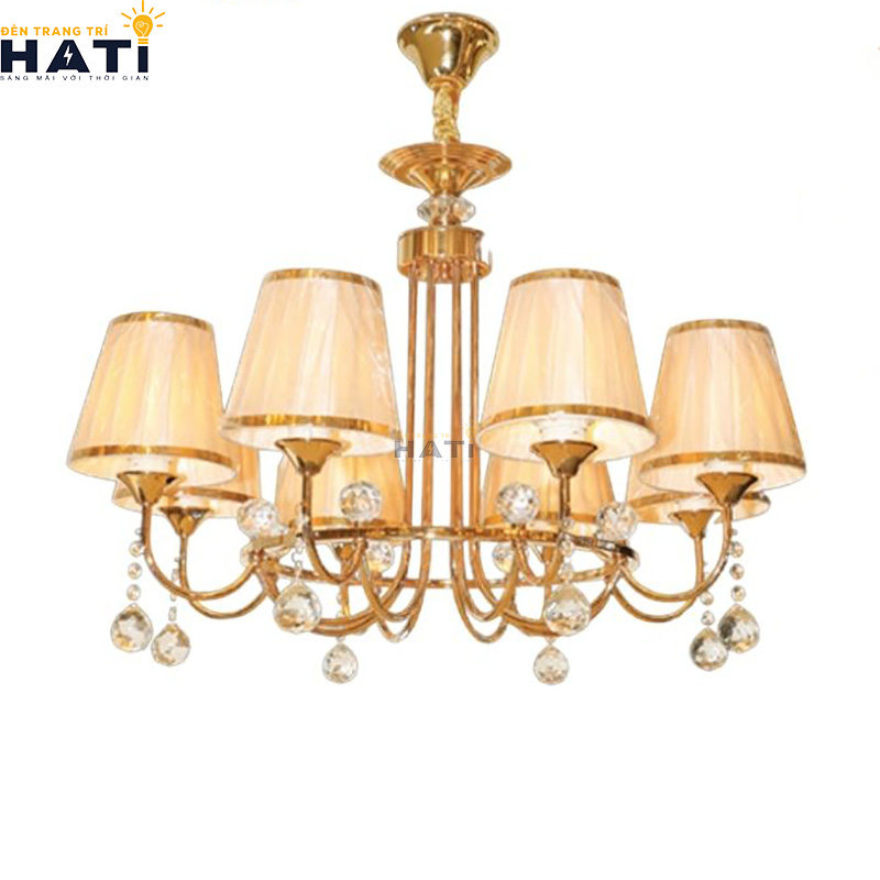 Diện mạo vương giả và cân đối của Đèn chùm tân cổ điển Wety 8 bóng màu nâu đồng giả cổ tạo điểm nhấn quý phái cho không gian biệt thự