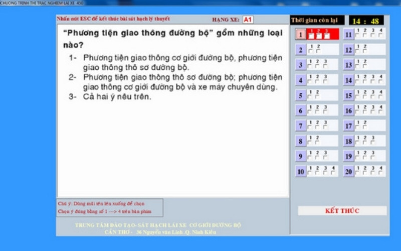 Ưu điểm thi bằng lái xe A1 trên máy tính