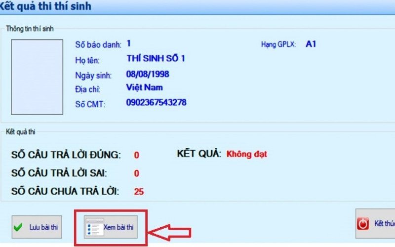 Đề thi bằng lái xe A1 gồm 25 câu trắc nghiệm