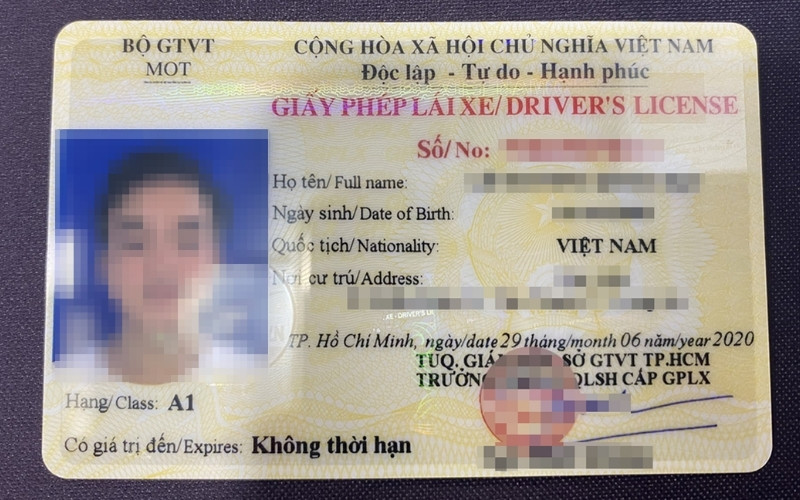 Ở Việt Nam, các loại bằng lái xe cơ giới có màu sắc giống nhau