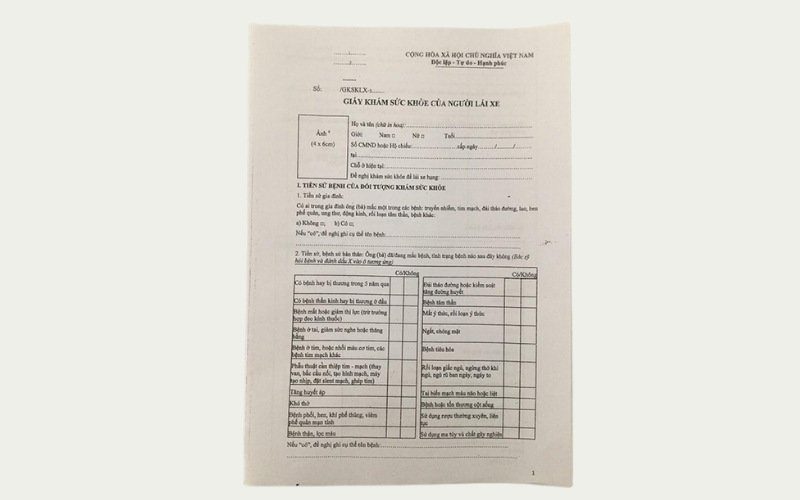 Chi phí khám sức khỏe để thi bằng lái xe A1
