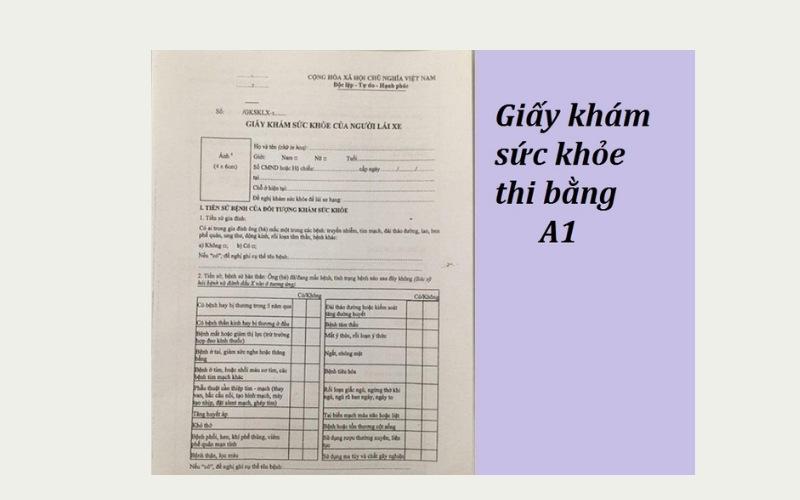 khám sức khỏe thi bằng lái xe A1 ở đâu