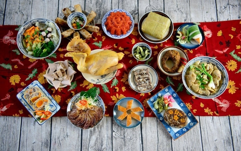 mâm lễ vật cúng xe đêm giao thừa