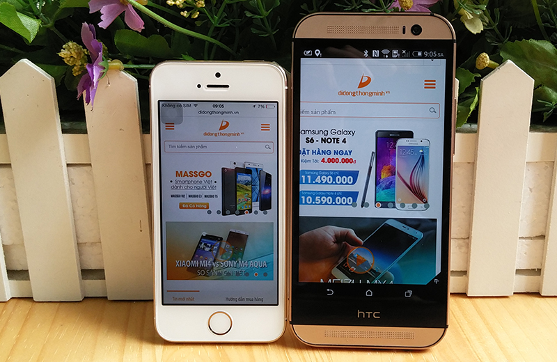 Htc One M8 Gold Vs Iphone 5s Gold Mau Nao đẹp Hơn Di động Thong Minh