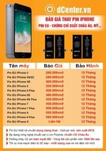 Bảng giá thay pin EU tại Hải Phòng.