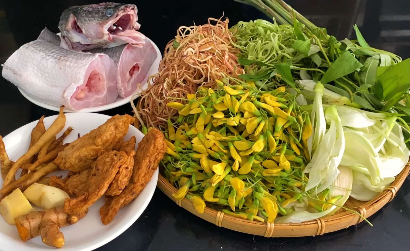 Nguyên liệu nấu bún cá lóc Châu Đốc - An Giang