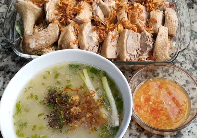 Cháo vịt đậu xanh - gỏi vịt