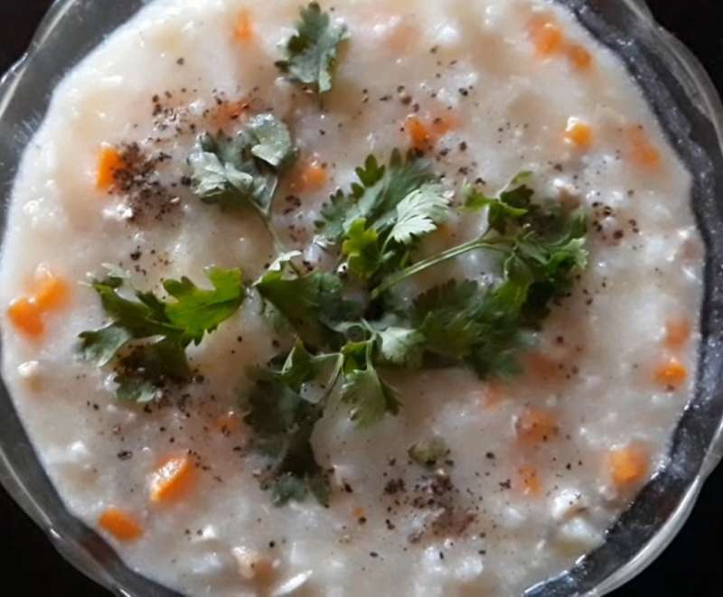 Cháo thịt heo bằm rau củ