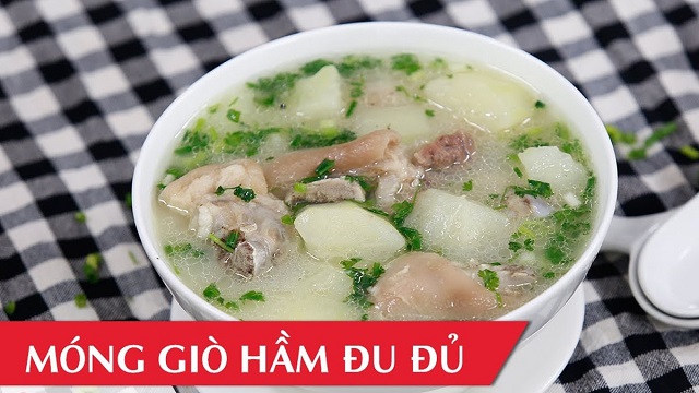 Móng chân giò hầm đu đủ bùi bùi, béo ngậy