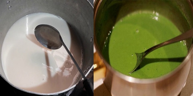 Nấu hỗn hợp trà sữa matcha vị ngon đậm đà