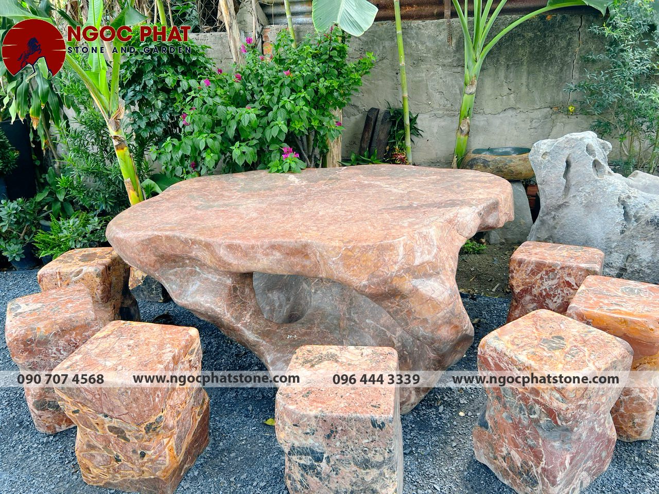 HOÀN THIỆN VÀ BÀN GIAO BÀN GHẾ ĐÁ THỔ CẨM TỰ NHIÊN