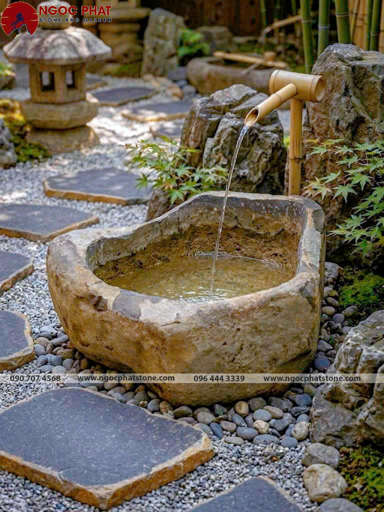 CHẬU ĐÁ BAZAN TỰ NHIÊN NGUYÊN KHỐI