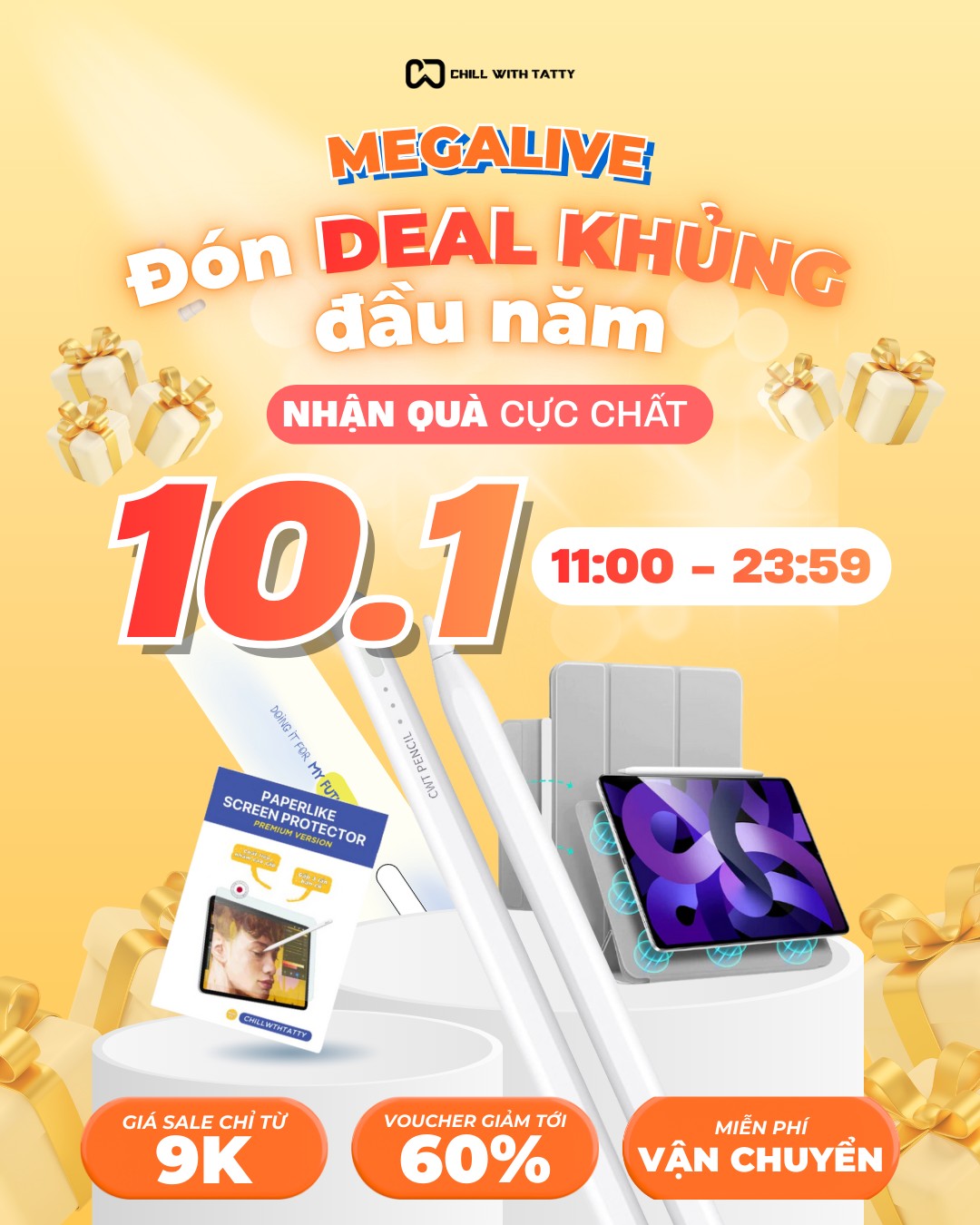 🔥10/1 MEGALIVE SHOPEE – DEAL KHỦNG CÙNG CHILL WITH TATTY CHỈ CÓ TRONG LIVESTREAM! 🔥