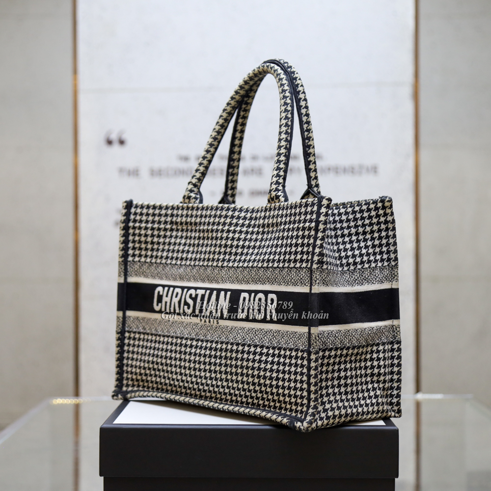 Dior Book Tote Medium Houndstooth