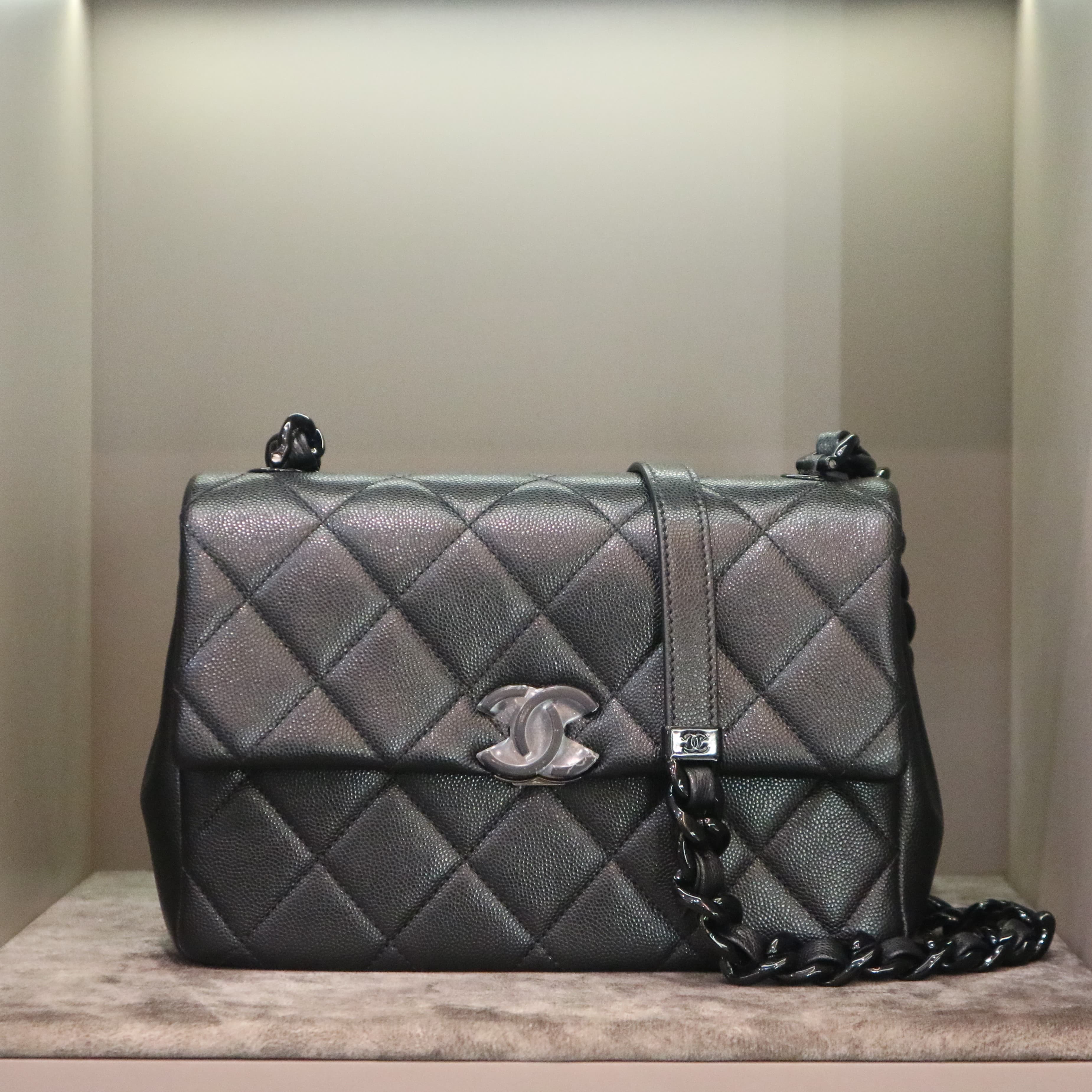 CHANEL Caviar Quilted Small Boy Flap So Black 199714  FASHIONPHILE