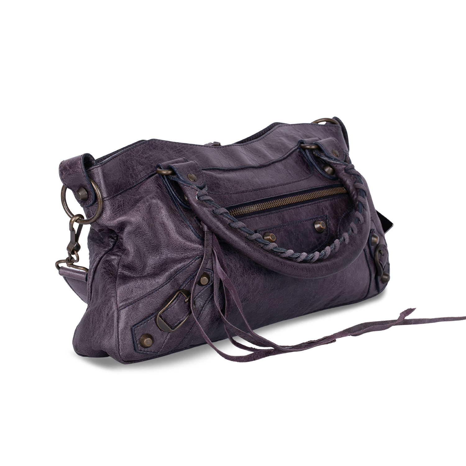 Auth Spa - Dịch Vụ Spa Túi Xách, Giày Dép Authentic Tại HCM. Túi Balenciaga City Màu Tím Khóa Vàng