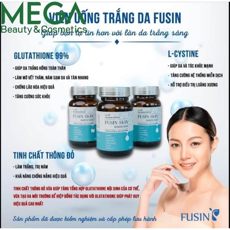 Viên uống trắng da Fusin skin whitening 3