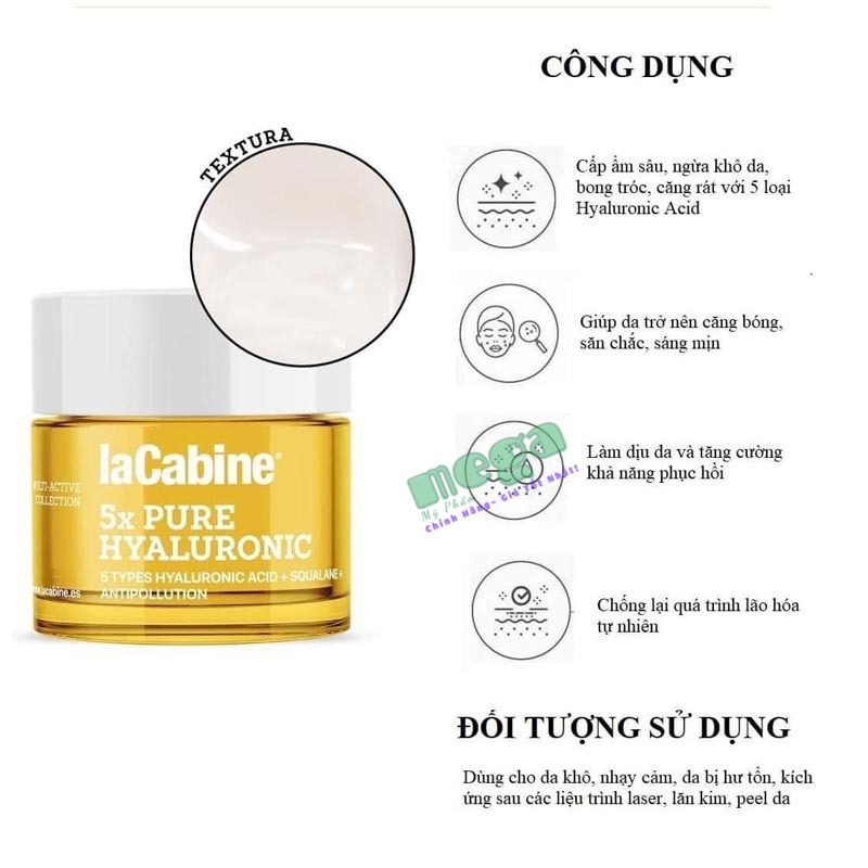Kem Dưỡng Ẩm Lacabine 5x Pure Hyaluronic Cream