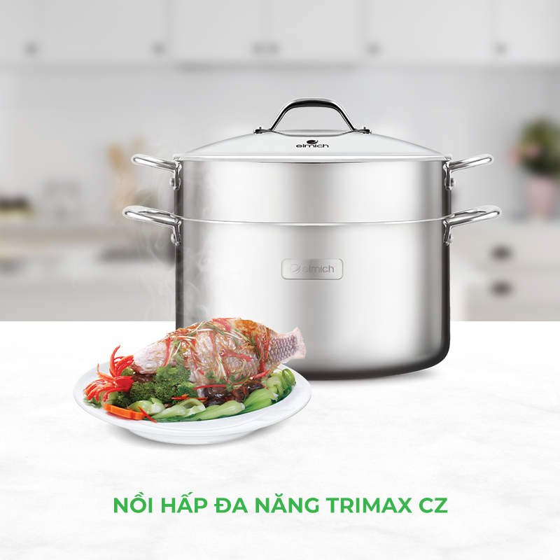 Nồi hấp đa năng inox liền khối Elmich Trimax CZ EL-3831 size 28cm