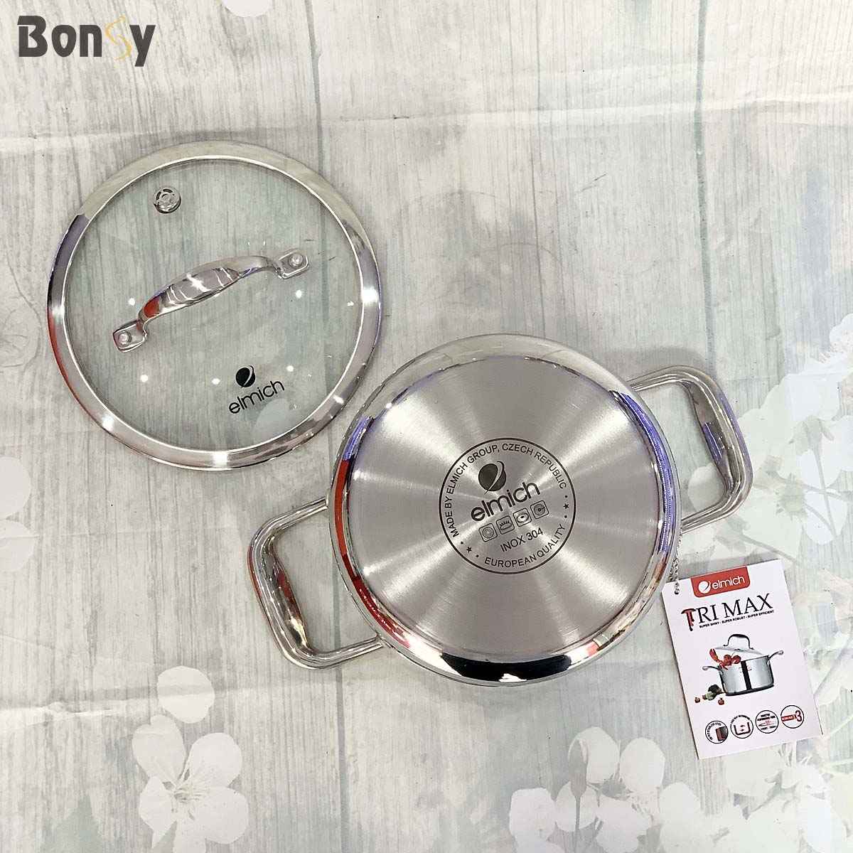 Nồi inox 304 Elmich đáy đúc liền nhiều size 18~28cm Trimax XS