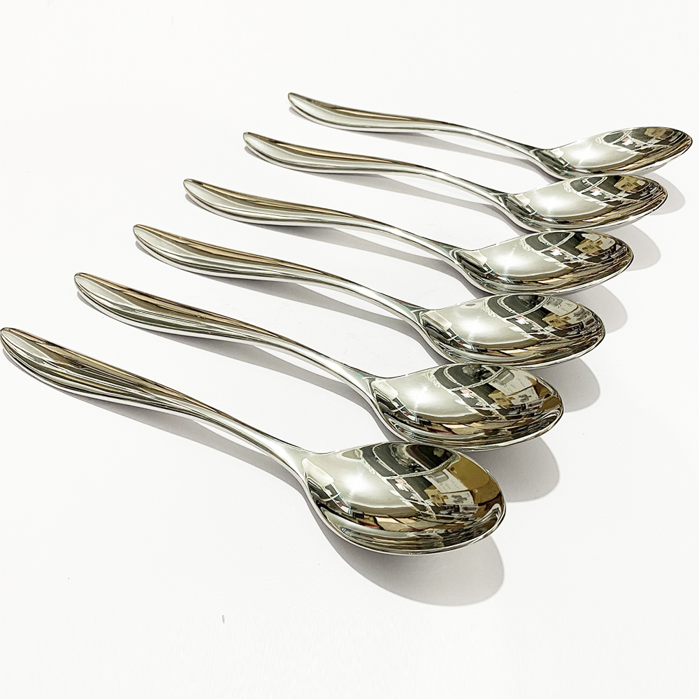 bo 6 muong dai inox 304 phong cach chau au Thìa inox cán dài (bộ 6)- Thìa inox cao cấp phong cách Châu Âu Gia dụng 88
