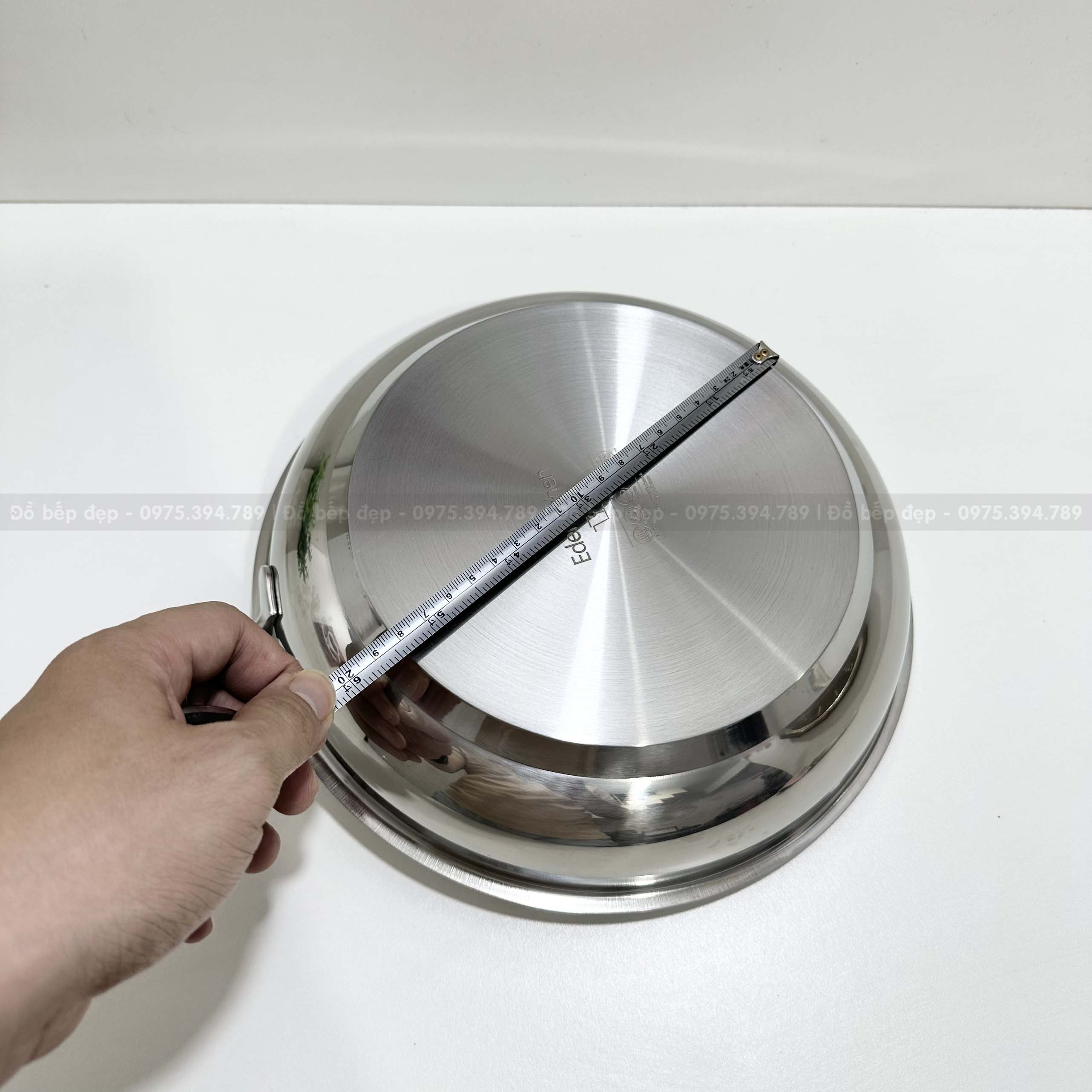 Chảo inox 3 lớp đáy hàng xuất Hàn Edelkochen (size 24cm- 26cm)