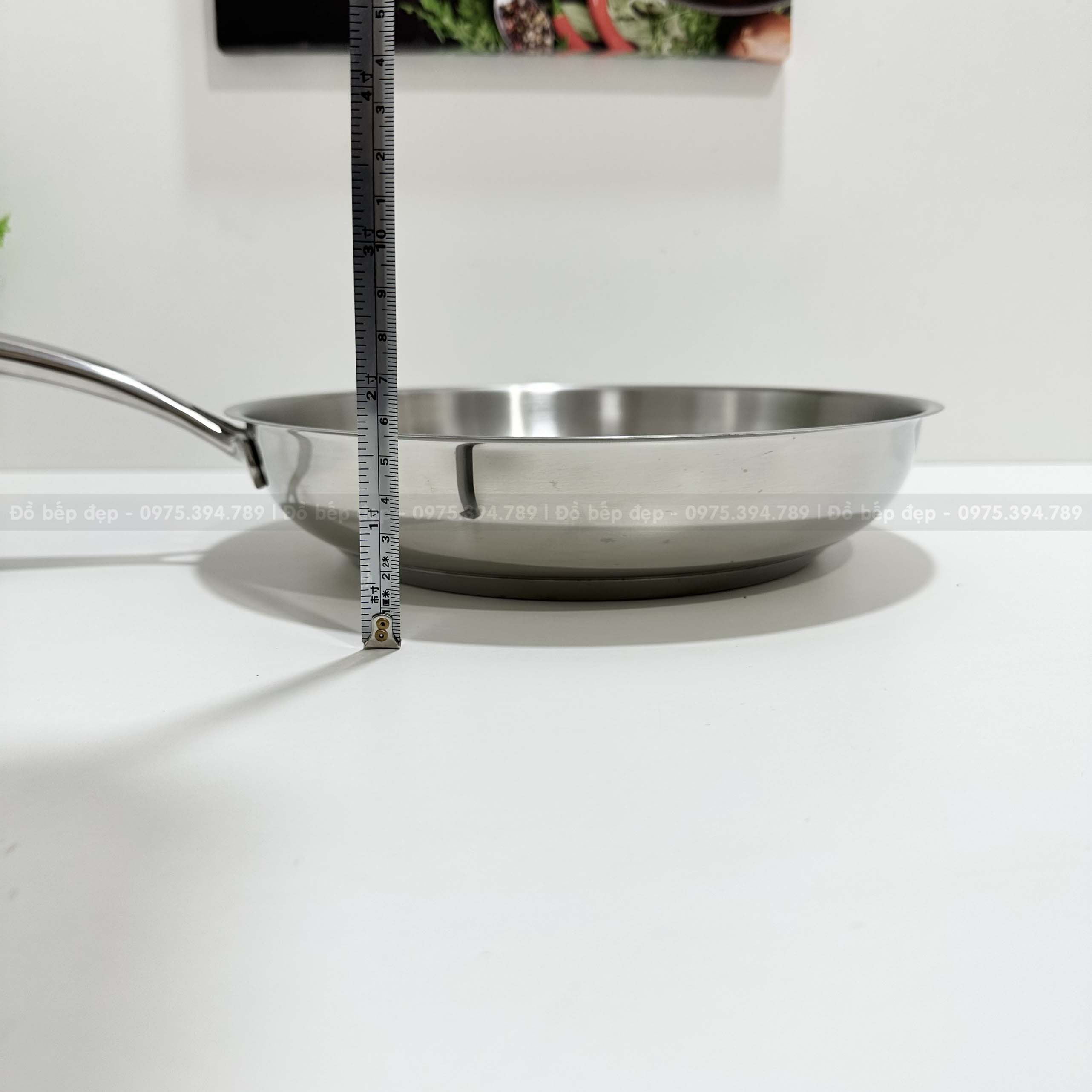 Chảo inox 3 lớp đáy hàng xuất Hàn Edelkochen (size 24cm- 26cm)