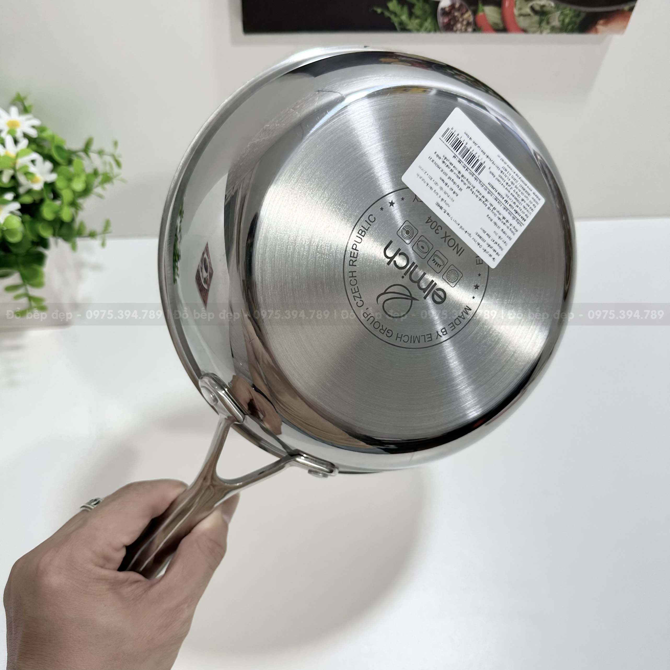 Chảo inox 3 lớp nguyên khối Elmich Trimax ( 3 size 20-24-26cm)