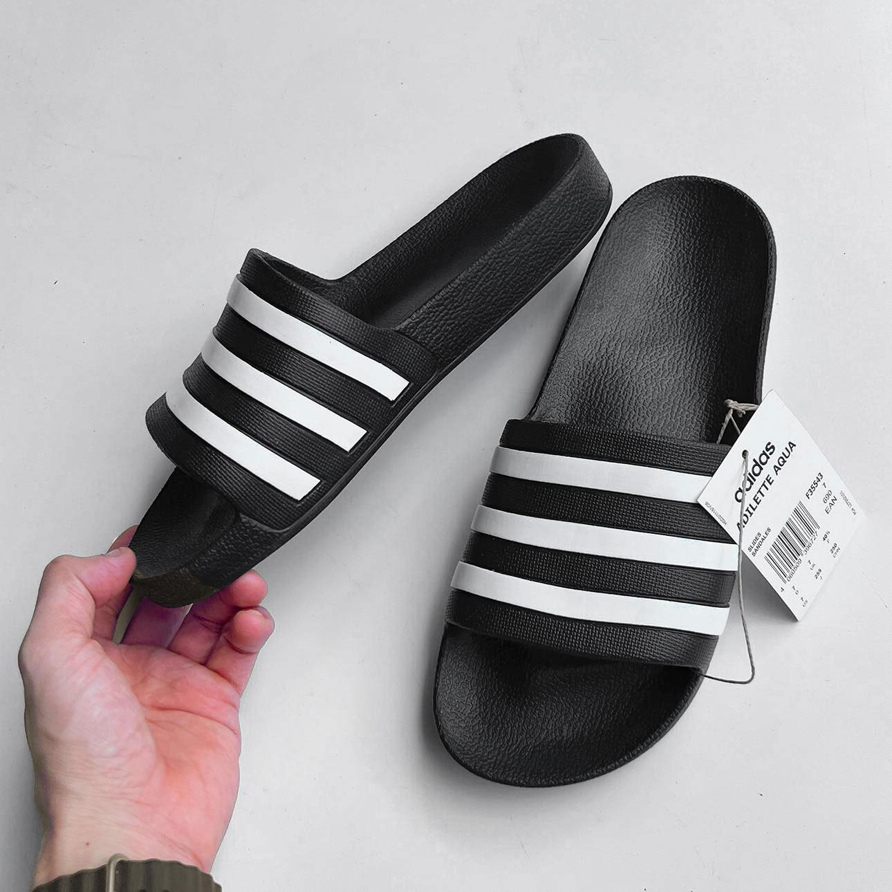 Adidas Adilette Aqua Black/white F35543