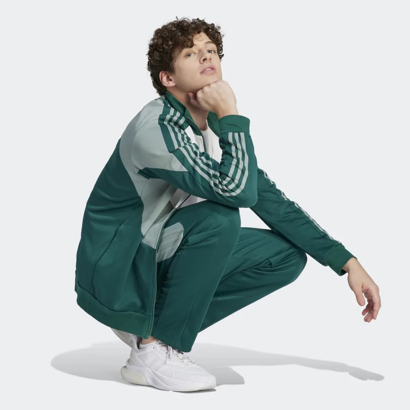 Colorblock Track Jacket- Green