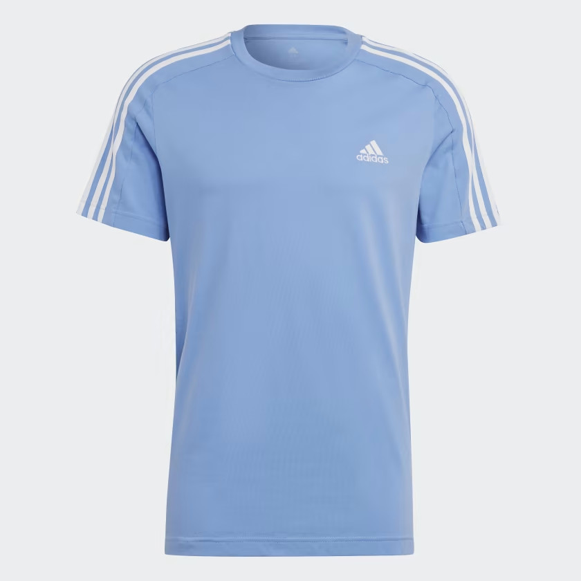 adidas Essentials Jersey 3-Stripes Tee - Blue