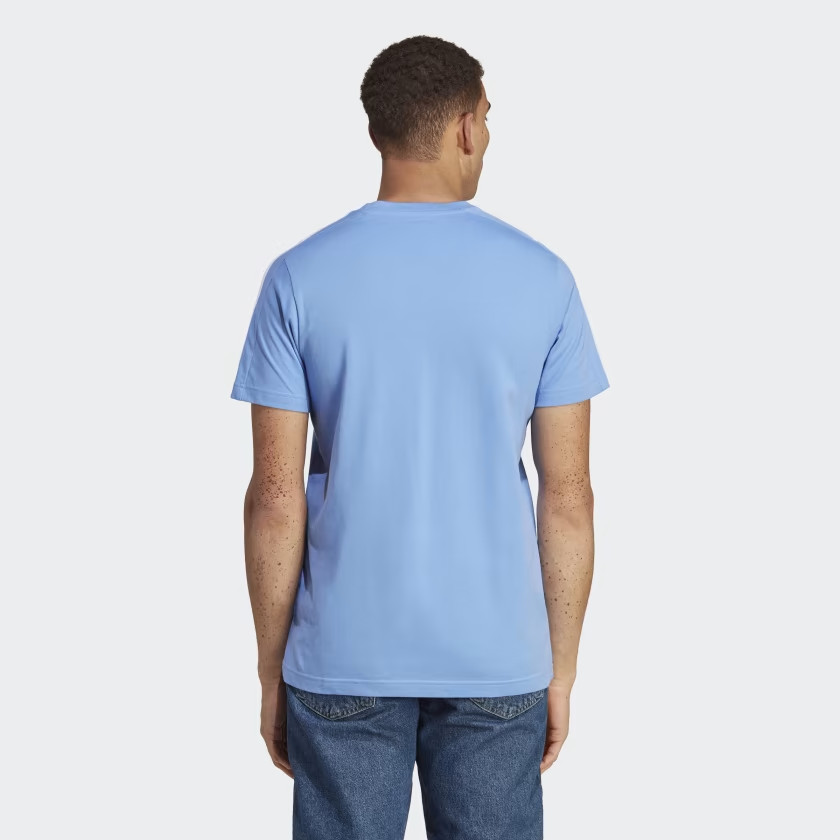 adidas Essentials Jersey 3-Stripes Tee - Blue