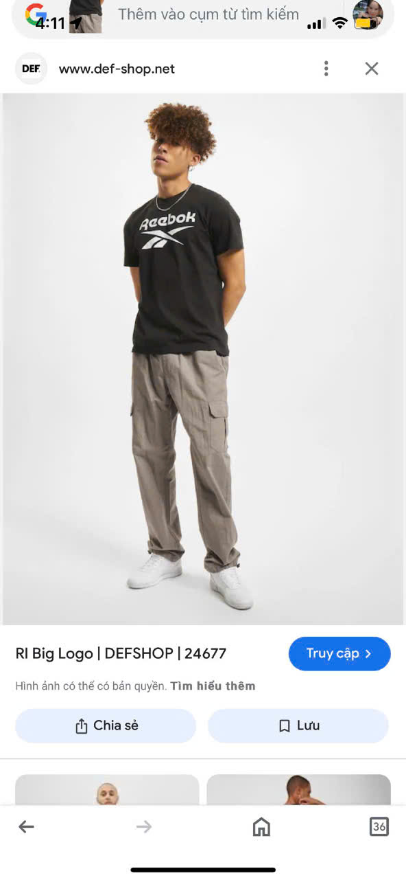 Reebok Mens Basic Logo Graphic Tee
