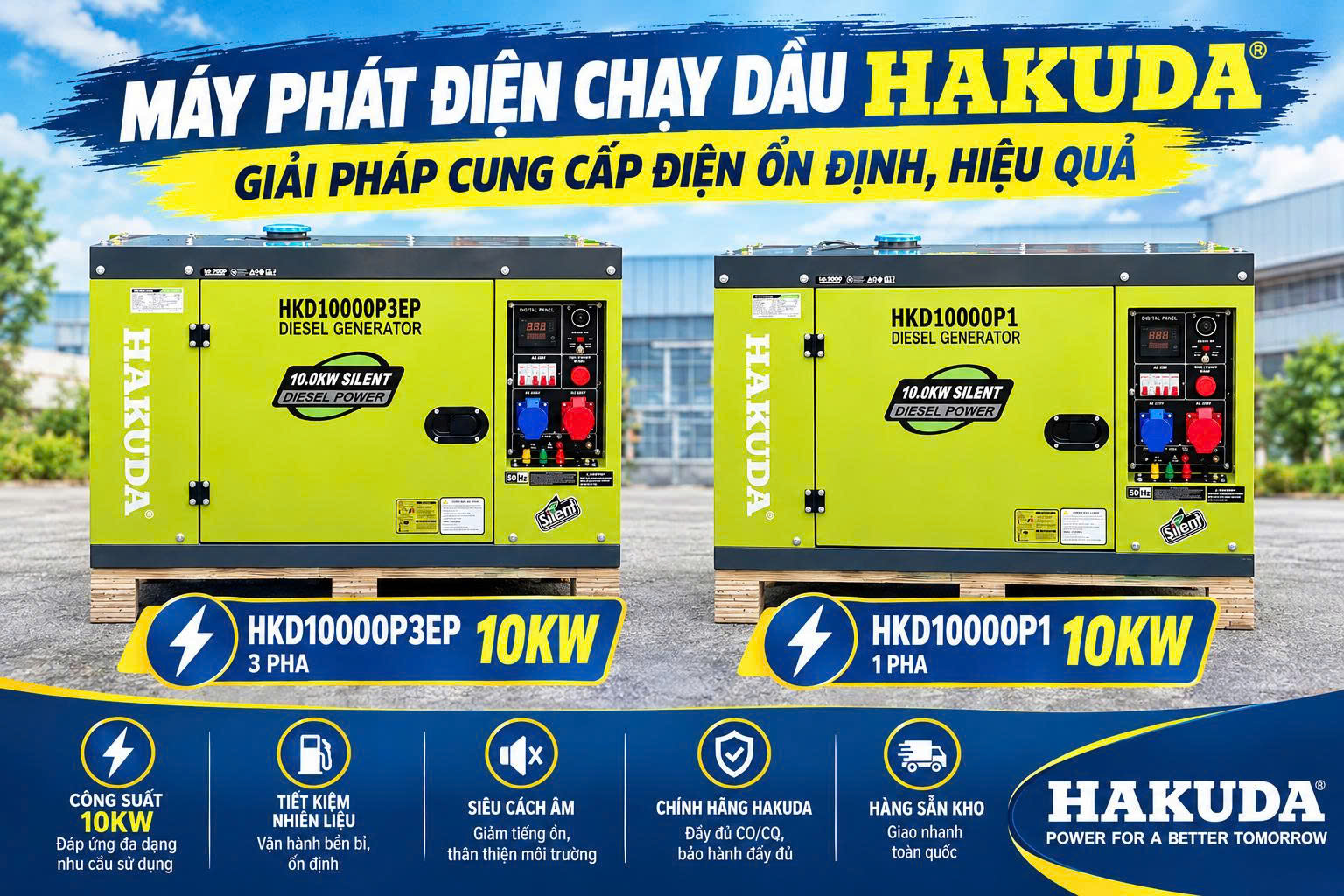 Máy Phát Điện Chạy Dầu Hakuda 10KW – Giải Pháp Cung Cấp Điện Ổn Định, Hiệu Quả