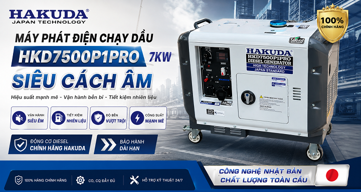 Máy phát điện Hakuda HKD7500P1PRO – Chủ động nguồn điện khi cần thiết