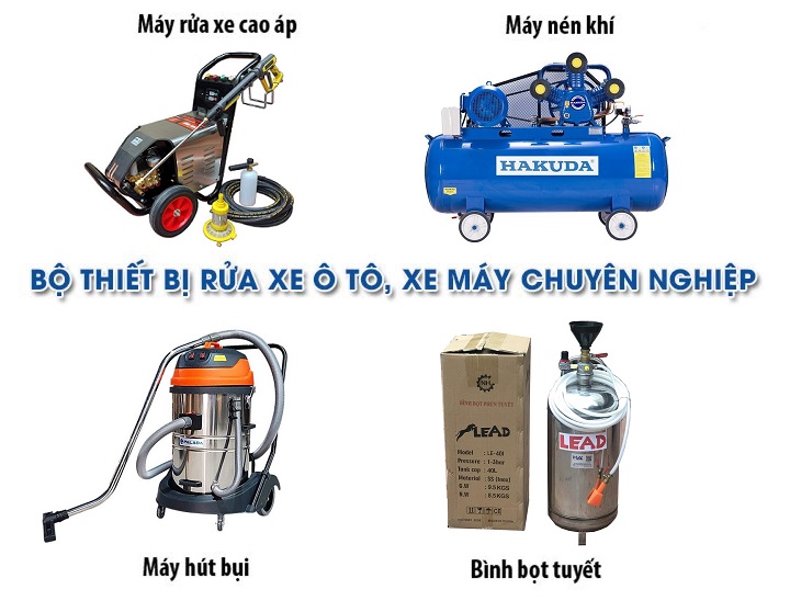 Lựa Chọn Bộ Thiết Bị Cho Tiệm Rửa Xe Ô tô, Xe Máy Chuyên Nghiệp