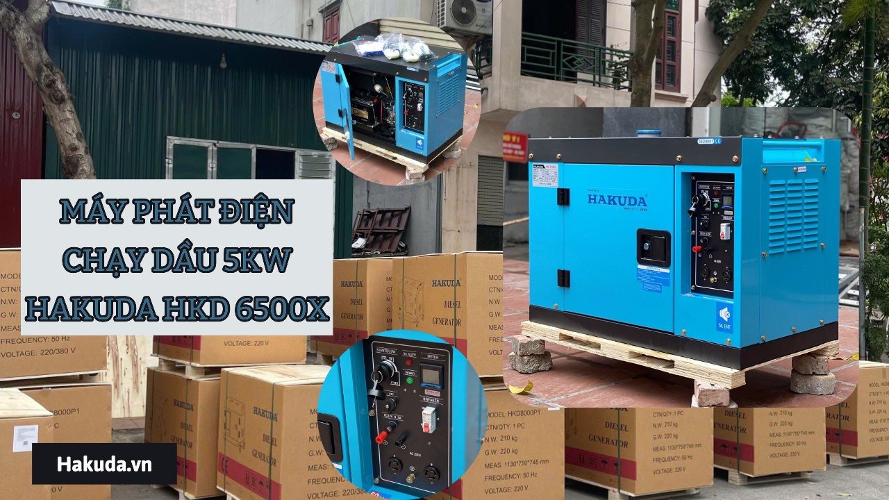 Máy Phát Điện Chạy Dầu 5Kw Hakuda HKD 6500X – Lựa Chọn Hoàn Hảo Cho Nguồn Điện Ổn Định