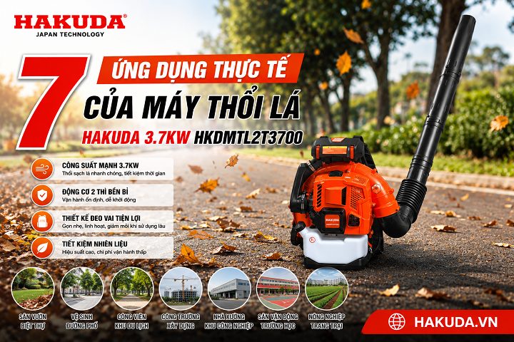 7 Ứng Dụng Thực Tế Của Máy Thổi Lá Hakuda 3.7KW HKDMTL2T3700