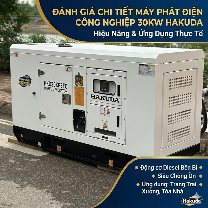 Đánh Giá Chi Tiết Máy Phát Điện Công Nghiệp 30KW Hakuda: Hiệu Năng Và Ứng Dụng