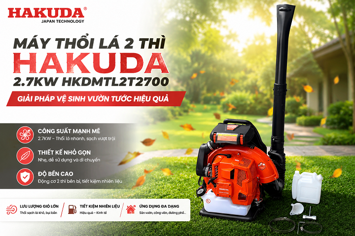 Máy Thổi Lá 2 Thì Hakuda 2.7KW HKDMTL2T2700 – Giải Pháp Vệ Sinh Vườn Tước Hiệu Quả