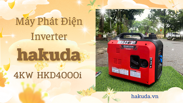 Máy Phát Điện Chạy Xăng Inverter Hakuda 4KW HKD4000i Chính Hãng, Tiết Kiệm Nhiên Liệu
