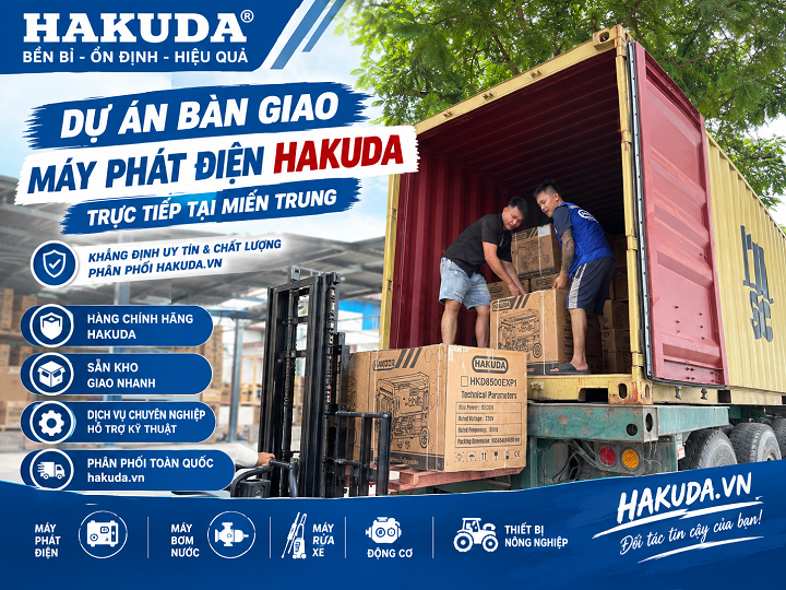 Dự Án Bàn Giao Máy Phát Điện Xăng Hakuda 7kW Trực Tiếp Tại Miền Trung – Khẳng Định Uy Tín & Chất Lượng Phân Phối