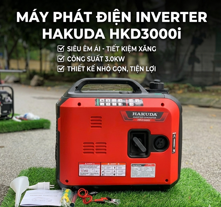 Máy Phát Điện Chạy Xăng Inverter Hakuda 3KW HKD3000i