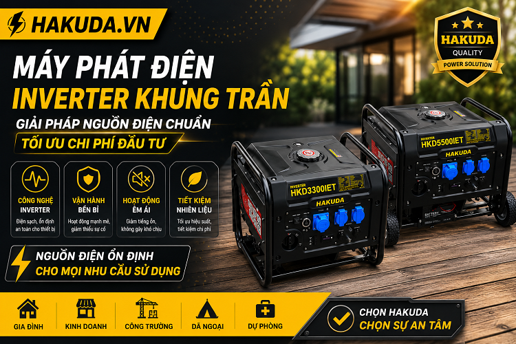 Máy Phát Điện Inverter Khung Trần – Giải Pháp Nguồn Điện Chuẩn, Tối Ưu Chi Phí Đầu Tư
